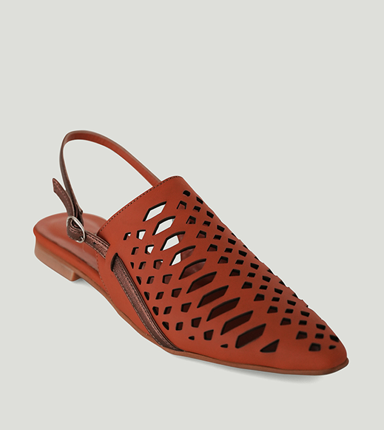 SHADAN Cut-Out Slingback Flats