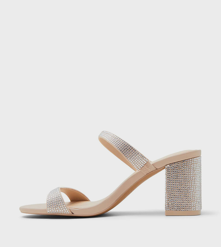 SHAIAA Embellished Block Heel Sandals