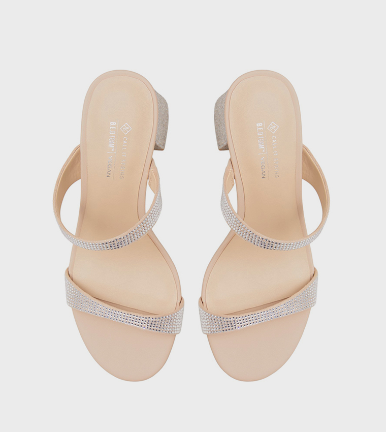 SHAIAA Embellished Block Heel Sandals