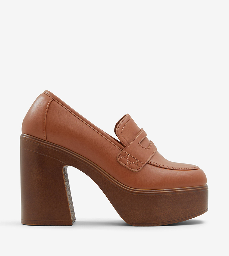 Buy Call It Spring SHAREY Block Heel Loafers In Brown 6thStreet UAE