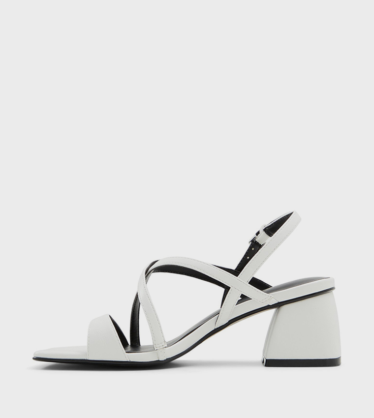 SHAYNAA Ankle Strap Block Heel Sandals
