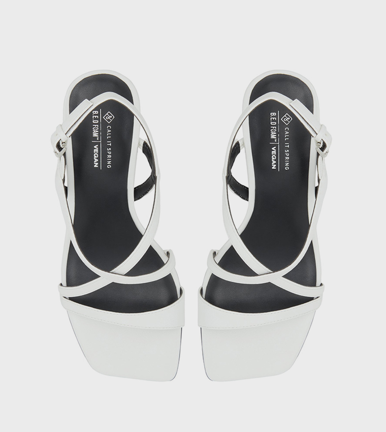 SHAYNAA Ankle Strap Block Heel Sandals