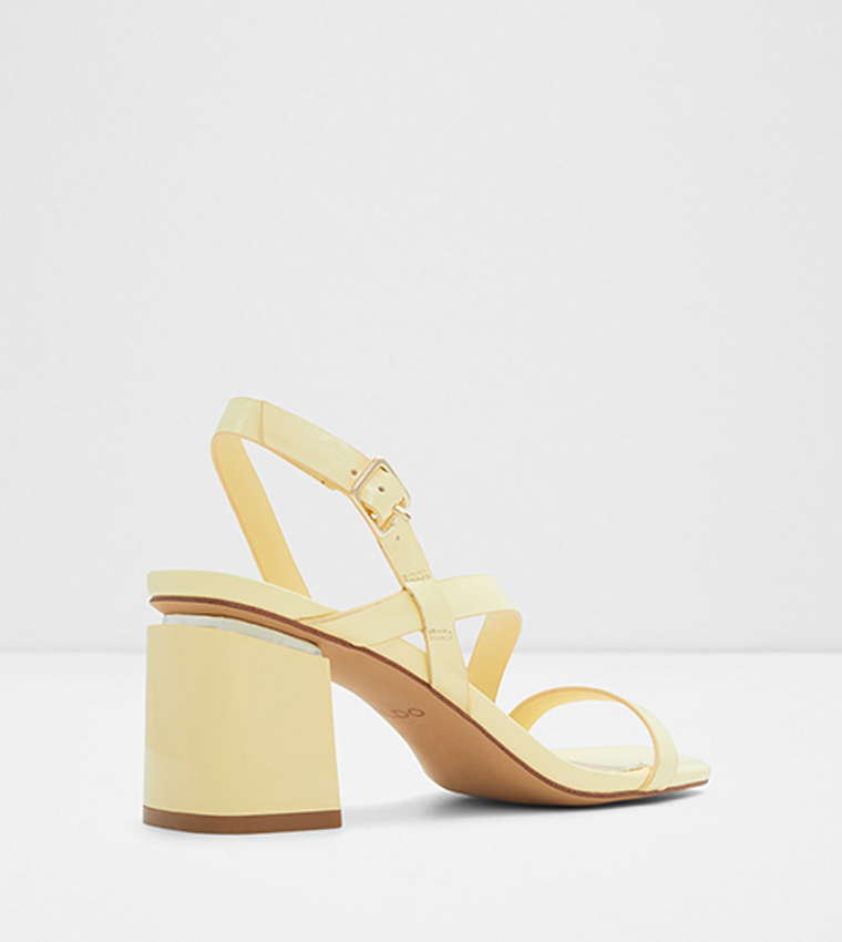 Buy Aldo SHENNA Ankle Strap Block Heel Sandals In Light Yellow 6thStreet Saudi Arabia