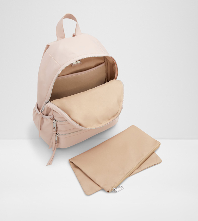 Buy Aldo SILVANIA Logo Badge Zippered Backpack In Pink 6thStreet Oman