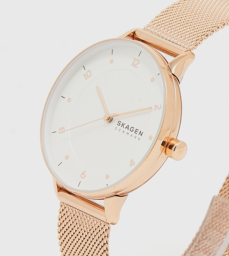 RIIS White Dial Analog Watch
