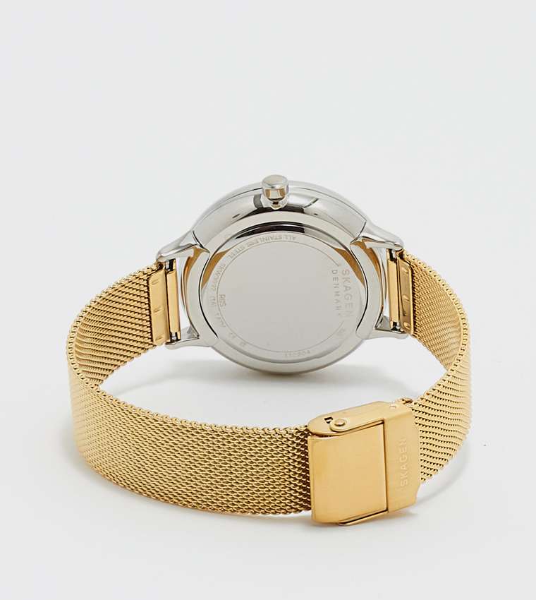 RIIS White Dial Analog Watch