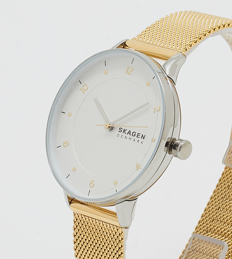 RIIS White Dial Analog Watch