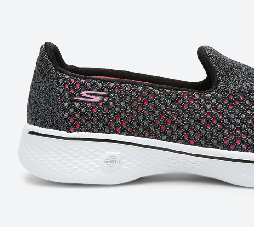 Skechers women's go walk 4 2024 kindle trainers - black/hot pink