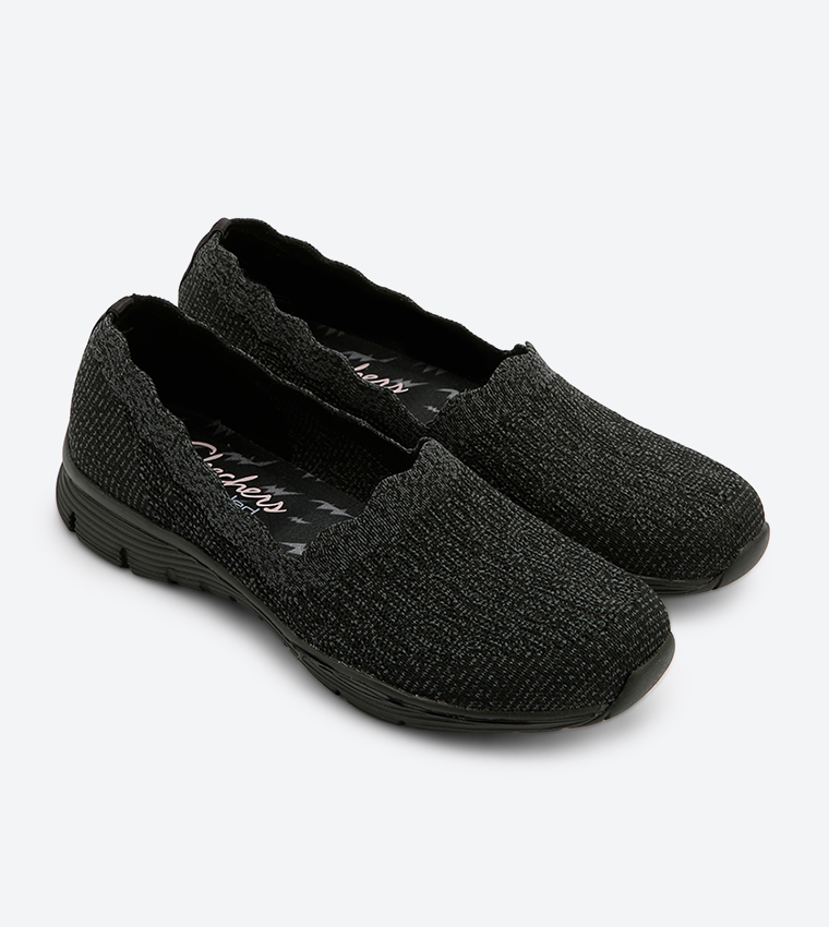 Buy Skechers Seager Diamante Round Toe Slip Ons Black SK49548 BLK In Black 6thStreet Oman