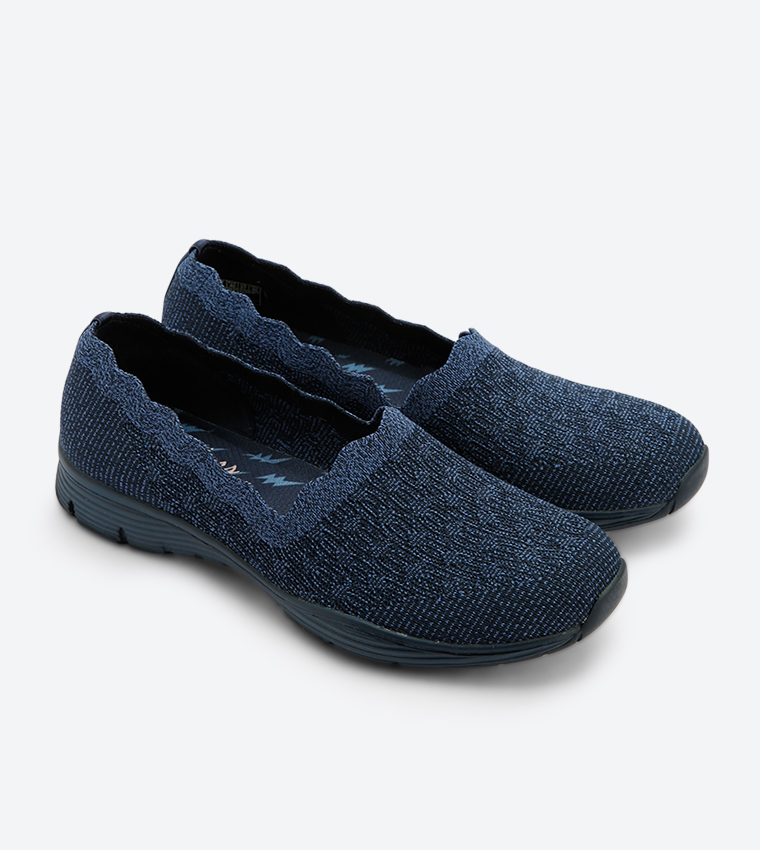 Buy Skechers Seager Diamante Round Toe Slip Ons Navy SK49548 NVY In Navy 6thStreet Bahrain