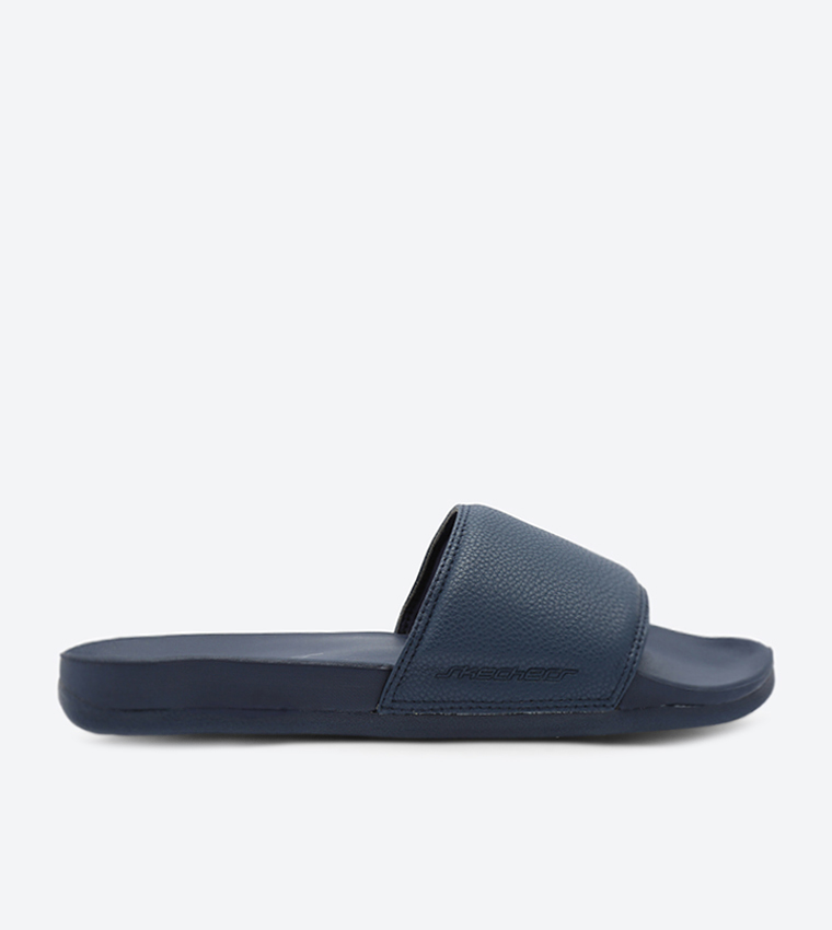 Buy Skechers Padded Slide Sandals Navy SK51808 NVY In Navy | 6thStreet Oman