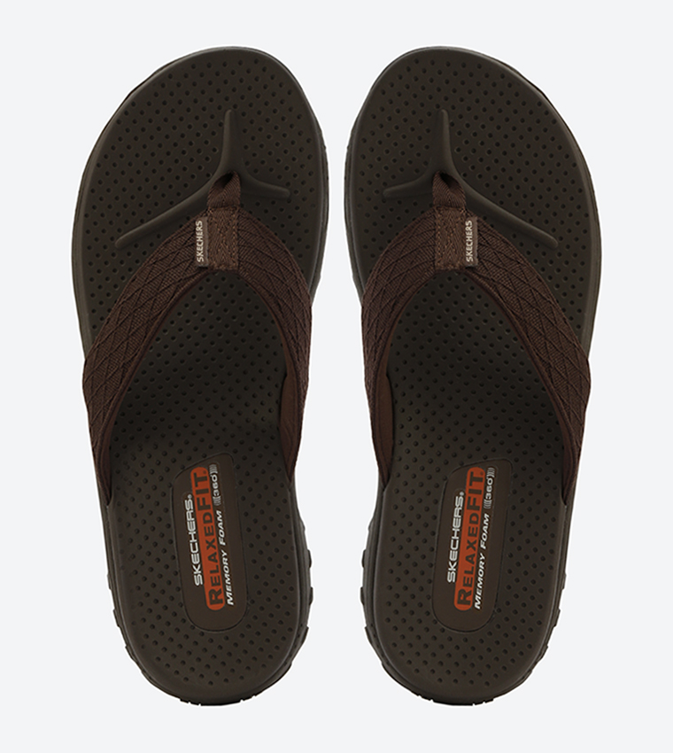 Skechers Brown and Orange Relaxed Fit Flip-Flops SKECHERS Brown Relaxed Fit Memory Foam 360 Tread Flip Flop  main image 3