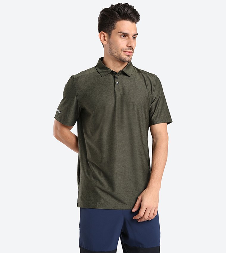 Buy Skechers Short Sleeve Polo Shirt Green SKLMTO01 GRMT In Green