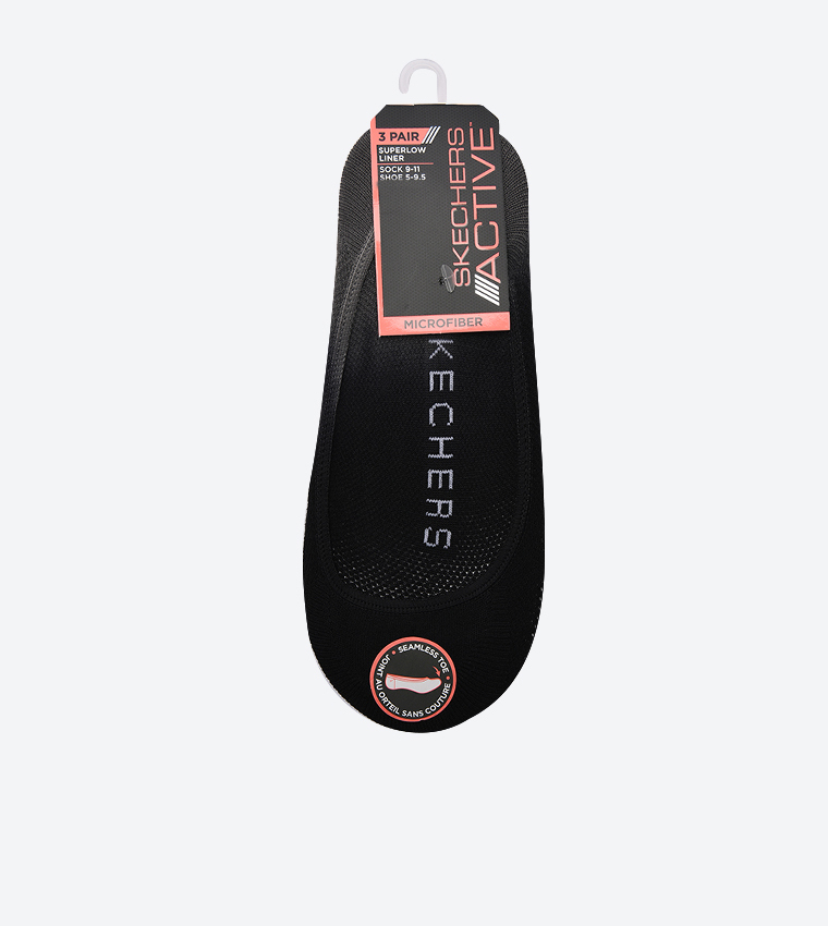 Buy Active Superlow Liner Socks Set (3 Black In Black | 6thStreet UAE