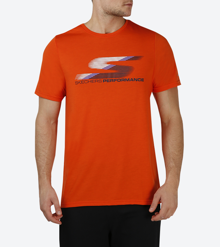 Skechers t shirt deals orange