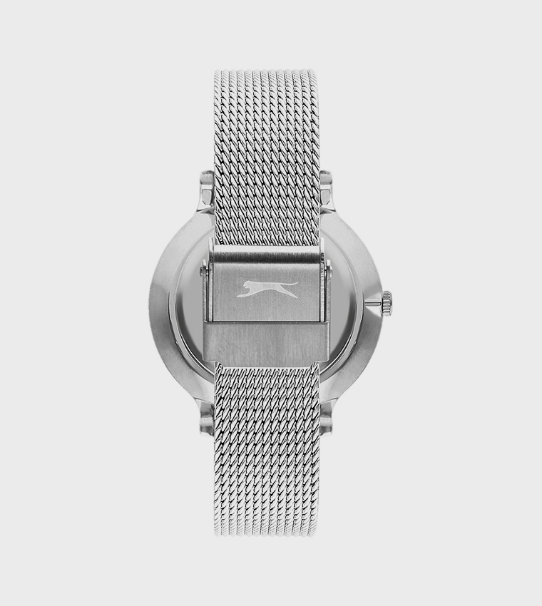 Silver Round Dial Analog Watch