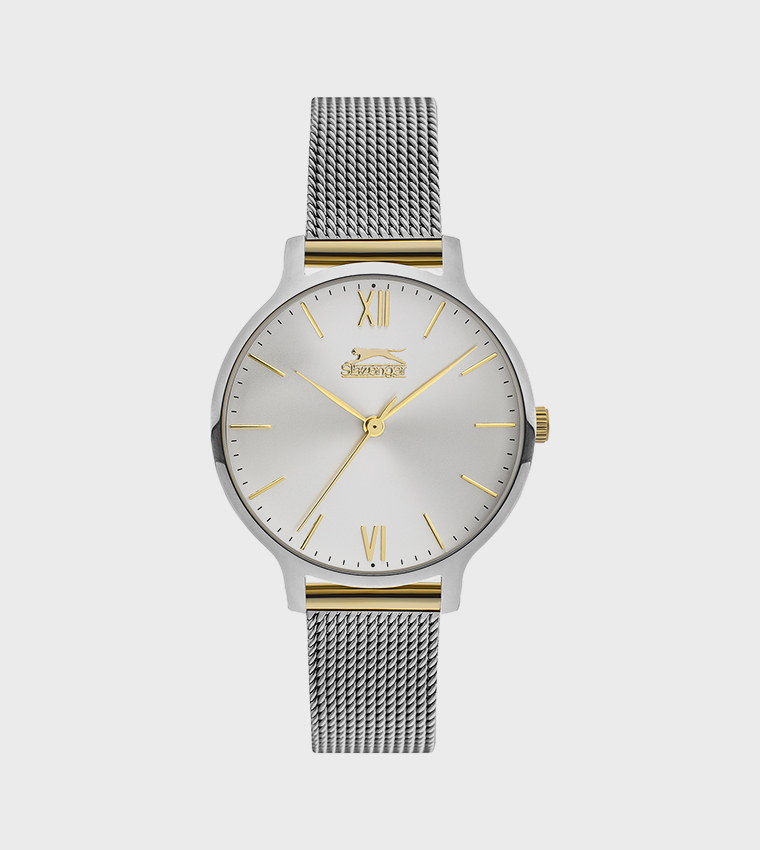 Silver Round Dial Analog Watch