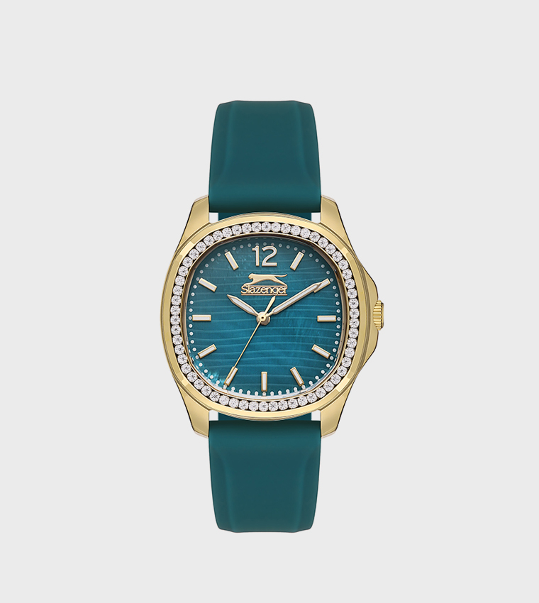 Stone Studded Square Dial Analog Watch