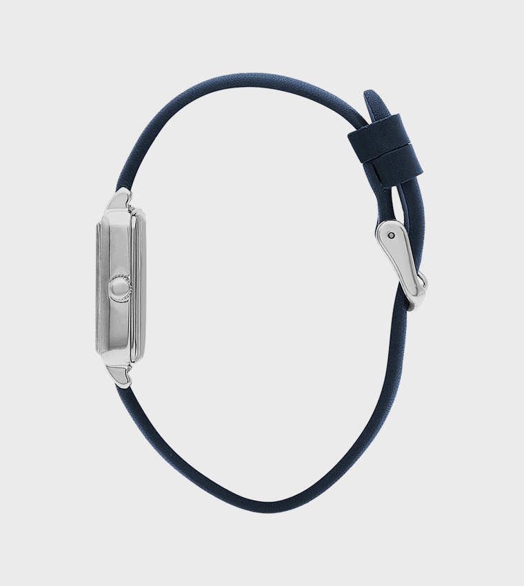 Blue Square Dial Analog Watch