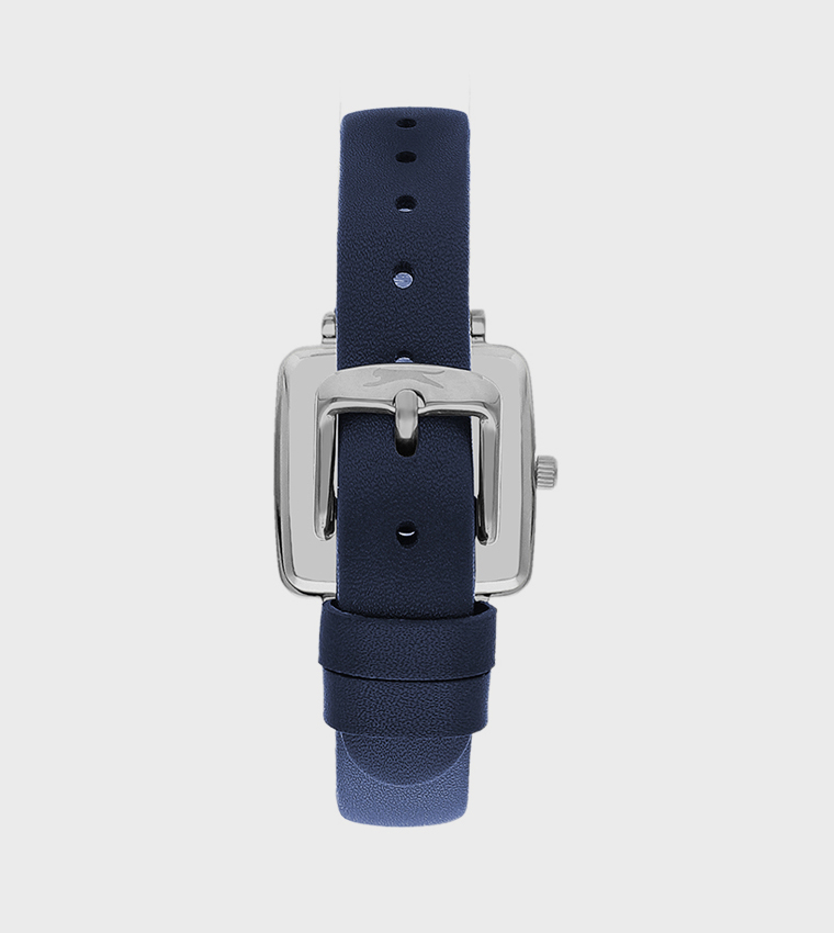 Blue Square Dial Analog Watch