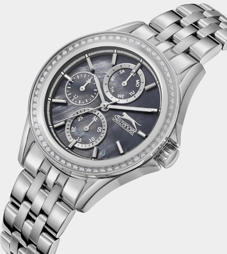 Embellished Stainless Steel Chronograph Watch