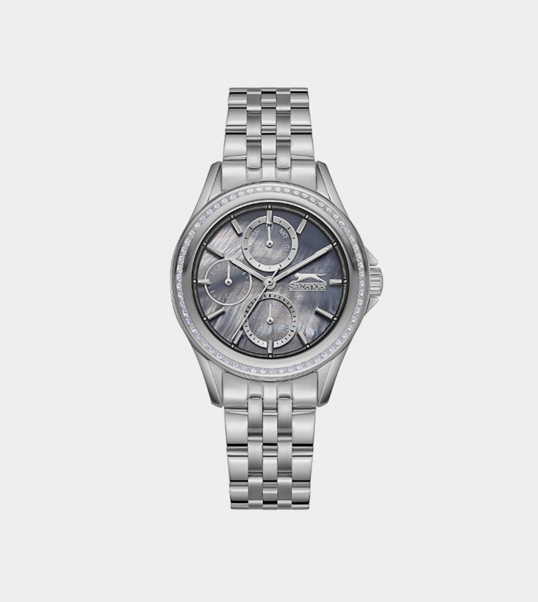 Embellished Stainless Steel Chronograph Watch