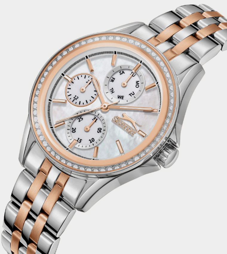 Embellished Stainless Steel Chronograph Watch