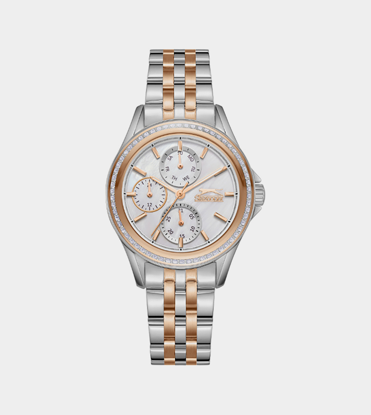 Embellished Stainless Steel Chronograph Watch