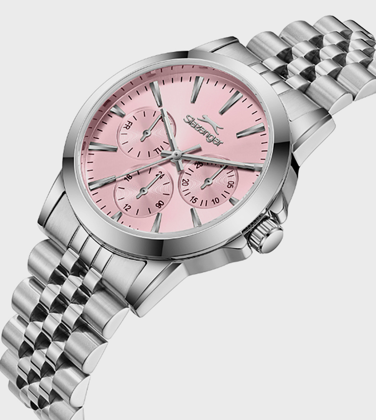 Pink Dial Multifunction Watch