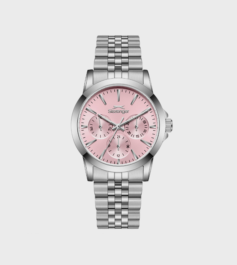 Pink Dial Multifunction Watch