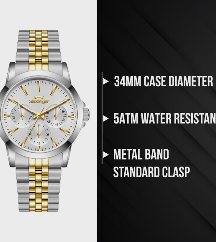 Silver Dial Multifunction Watch