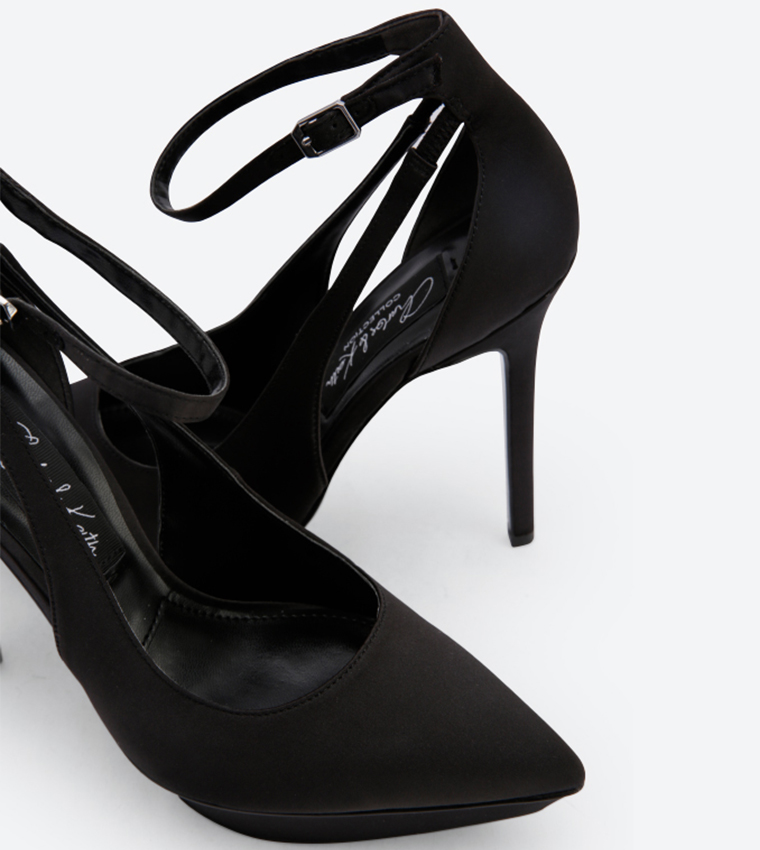 Buy Charles Keith Ankle Strap Platform Heels Black SL1 60280299
