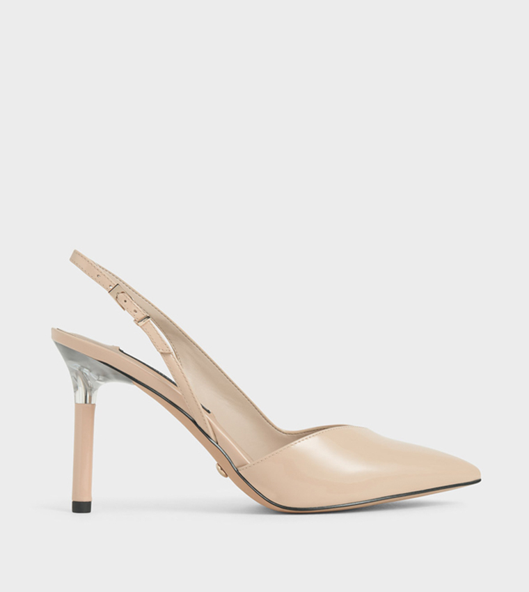 Buy Charles & Keith Patent Leather Half D'Orsay Slingback Pumps Pink In ...