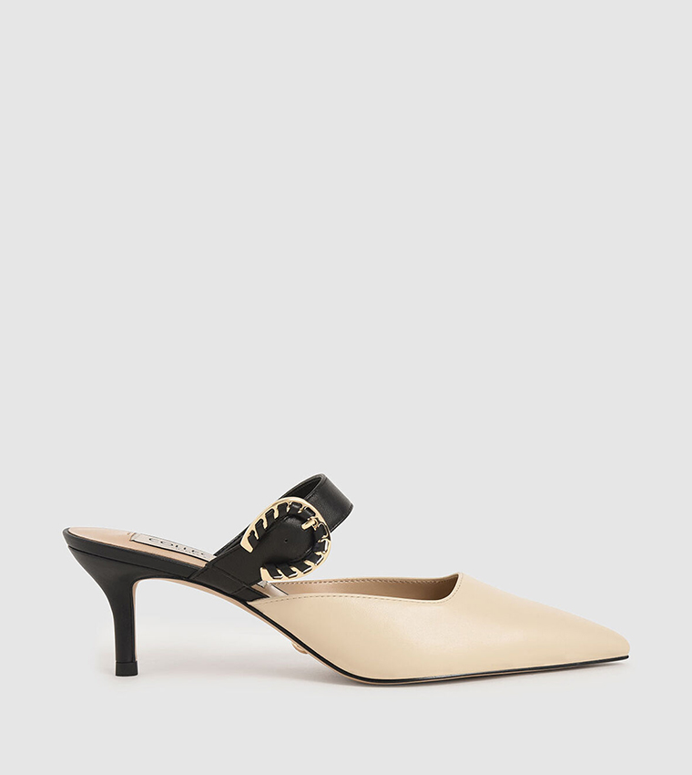 Cream hotsell mules heels