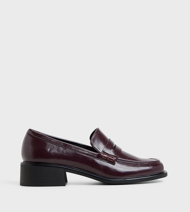 SLOANEE Textured Penny Loafers