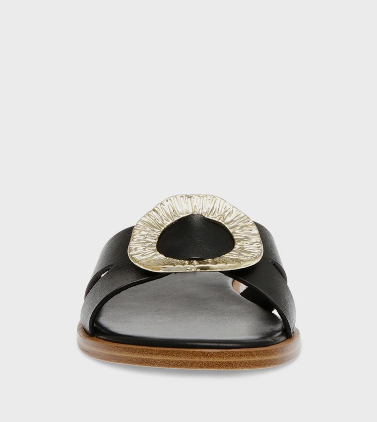 ROSELY Metal Accent Flat Sandals