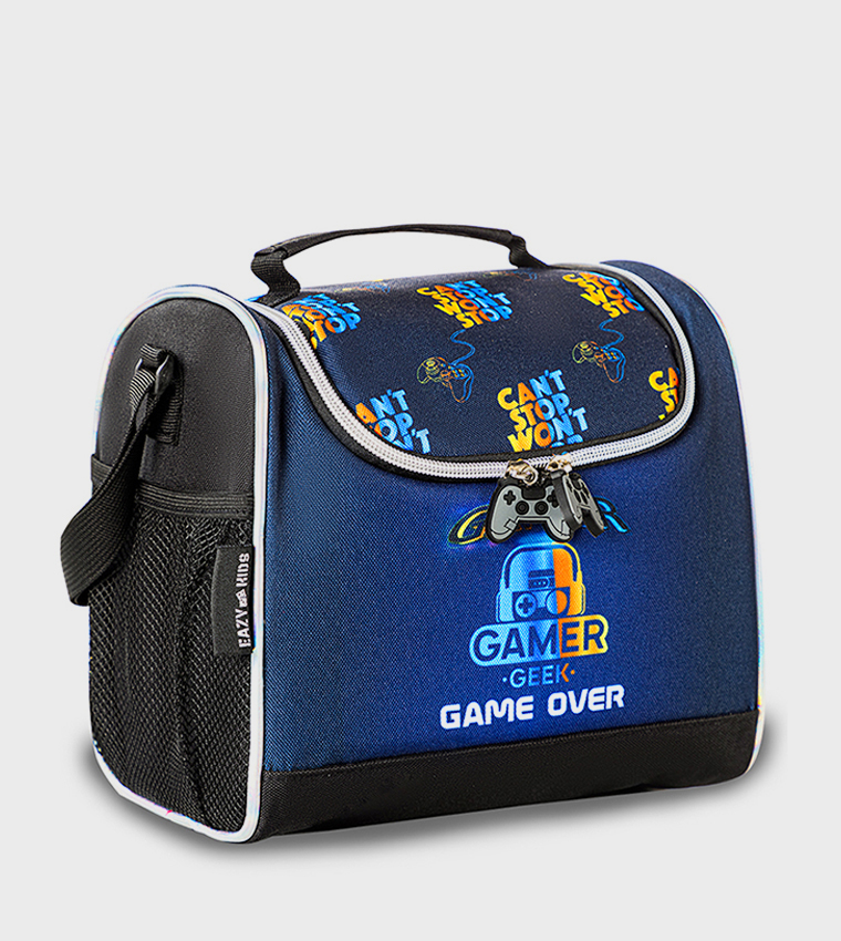 18" 4-Wheel Trolley School Bag Set with Lunch Bag and Pencil Case - Gamer Edition