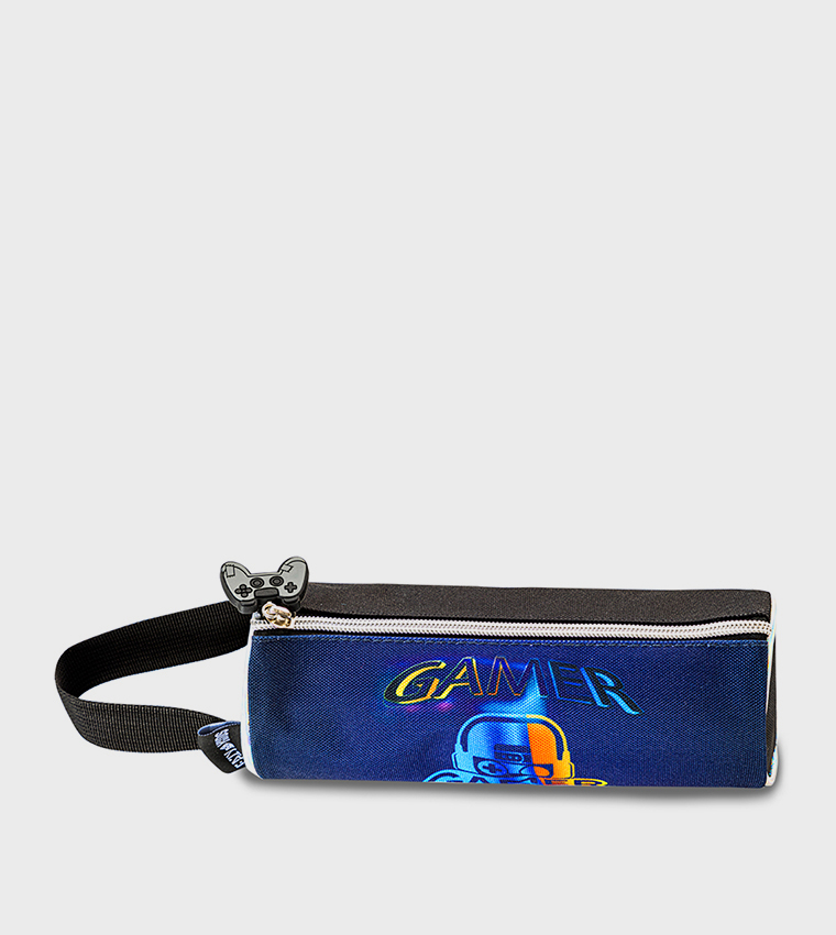 18" 4-Wheel Trolley School Bag Set with Lunch Bag and Pencil Case - Gamer Edition