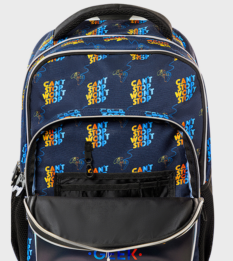 18" 4-Wheel Trolley School Bag Set with Lunch Bag and Pencil Case - Gamer Edition