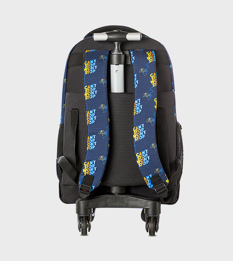 18" 4-Wheel Trolley School Bag Set with Lunch Bag and Pencil Case - Gamer Edition