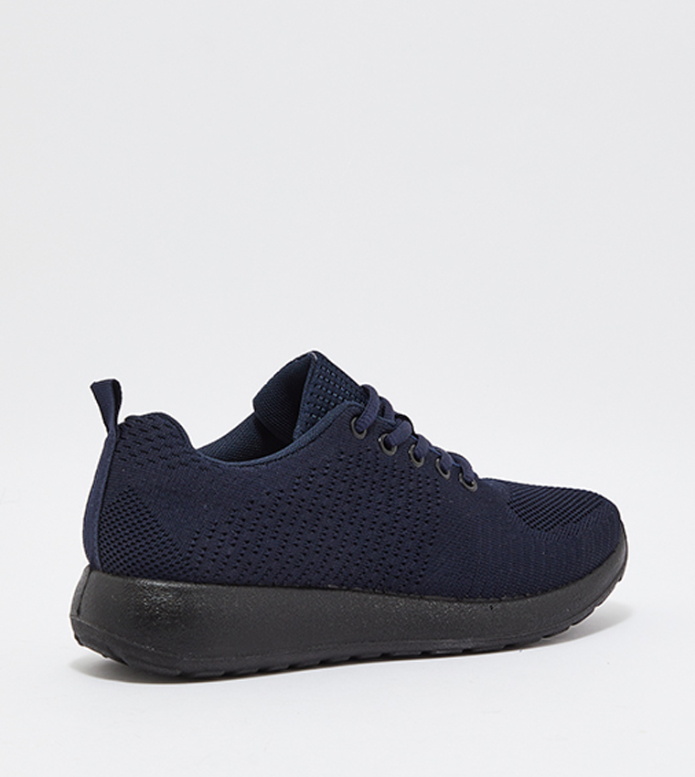 Knitted Lace-Up Casual Shoes