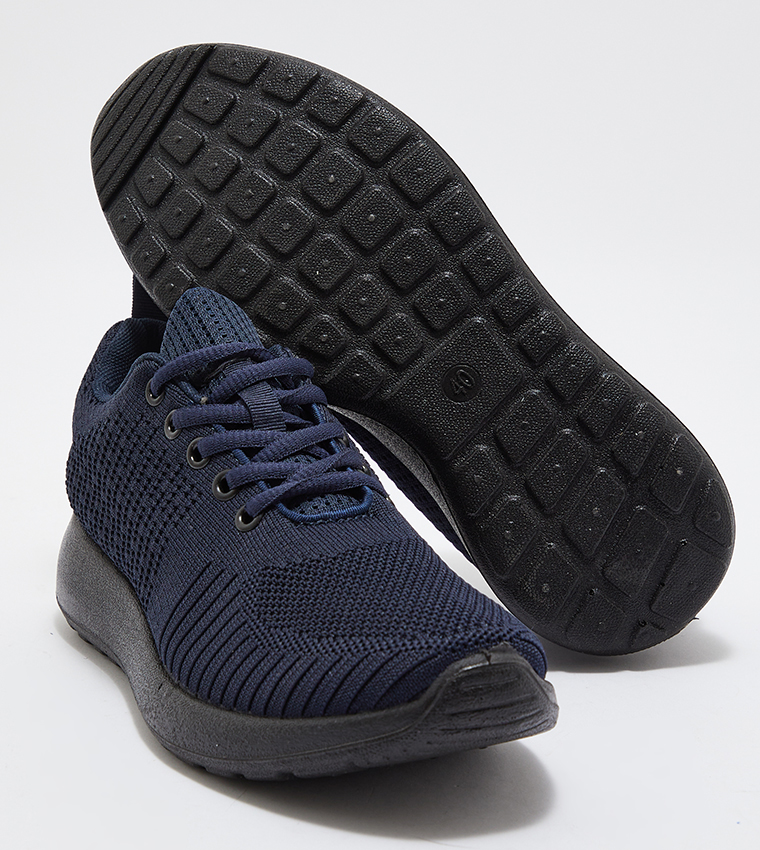 Knitted Lace-Up Casual Shoes