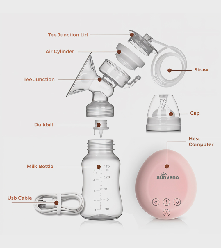  Automatic Dual Breast Pump with Controller - White
