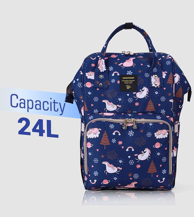 Diaper Bag with USB Charging Port and Changing Mat - Blue Dream Sky