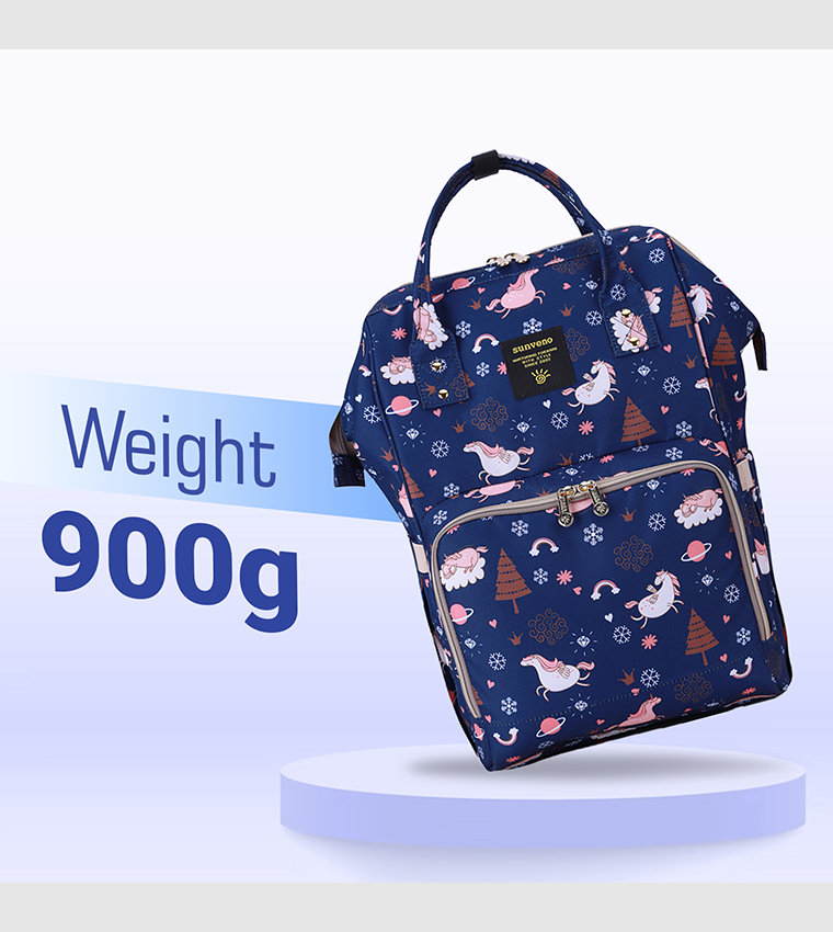 Diaper Bag with USB Charging Port and Changing Mat - Blue Dream Sky