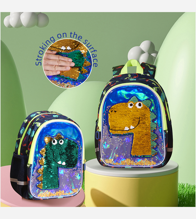 Sequins Dinosaur School Backpack