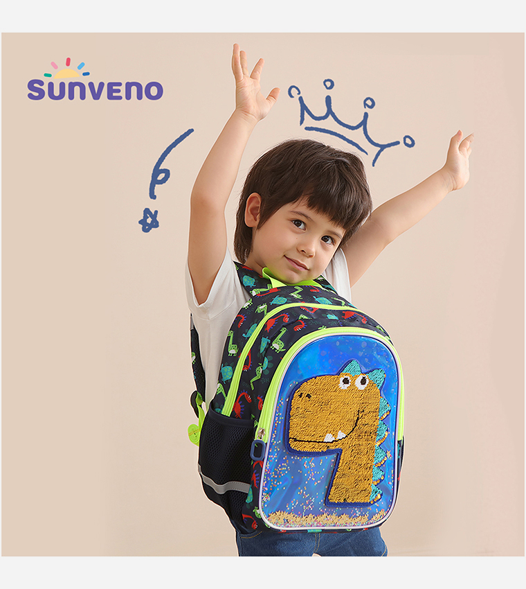 Sequins Dinosaur School Backpack