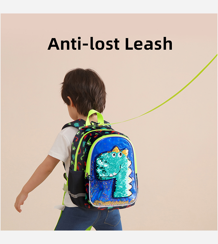 Sequins Dinosaur School Backpack