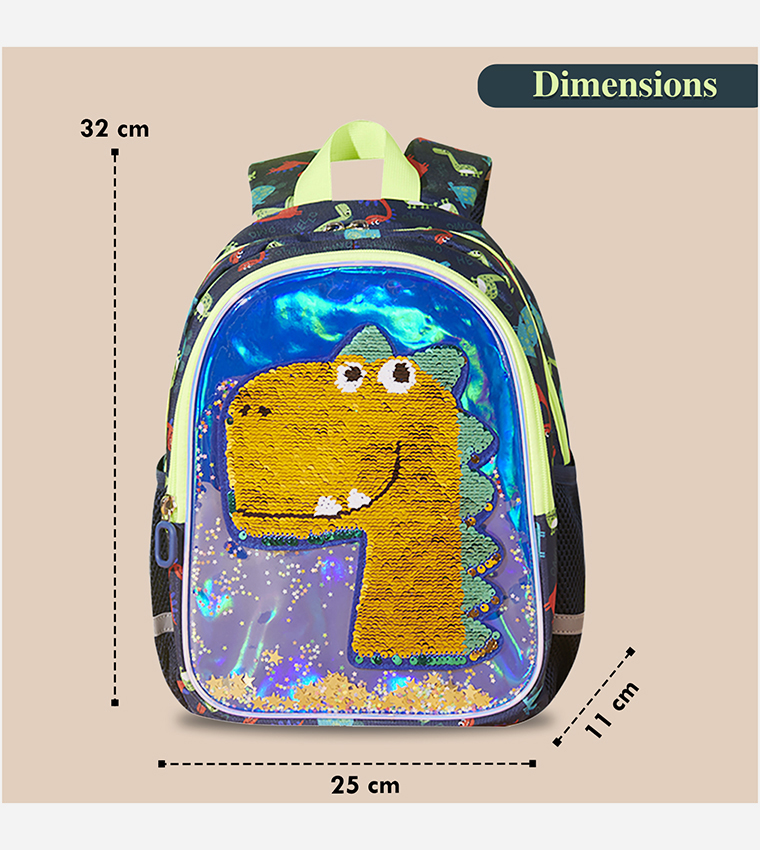 Sequins Dinosaur School Backpack