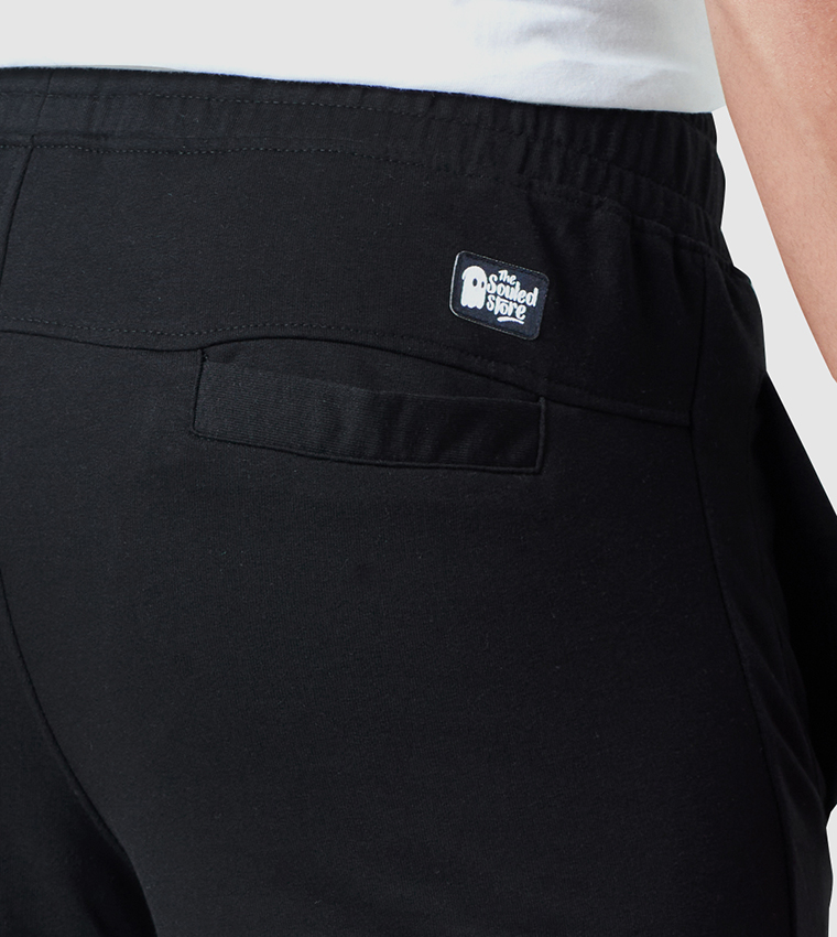Official Marvel Logo Black Printed Track Pants